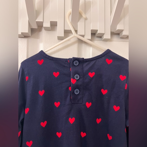 Hanna Andersson Red Hearts & Gingerbread Navy Swing Dress - Picture 3 of 4